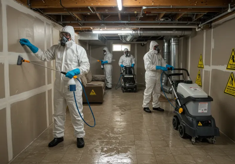 Basement Moisture Removal and Structural Drying process in City of Emporia, VA